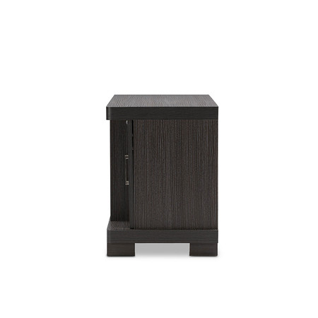 Baxton Studio Viveka 47-Inch Dark Brown Wood TV Cabinet with 2 Doors 118-6508